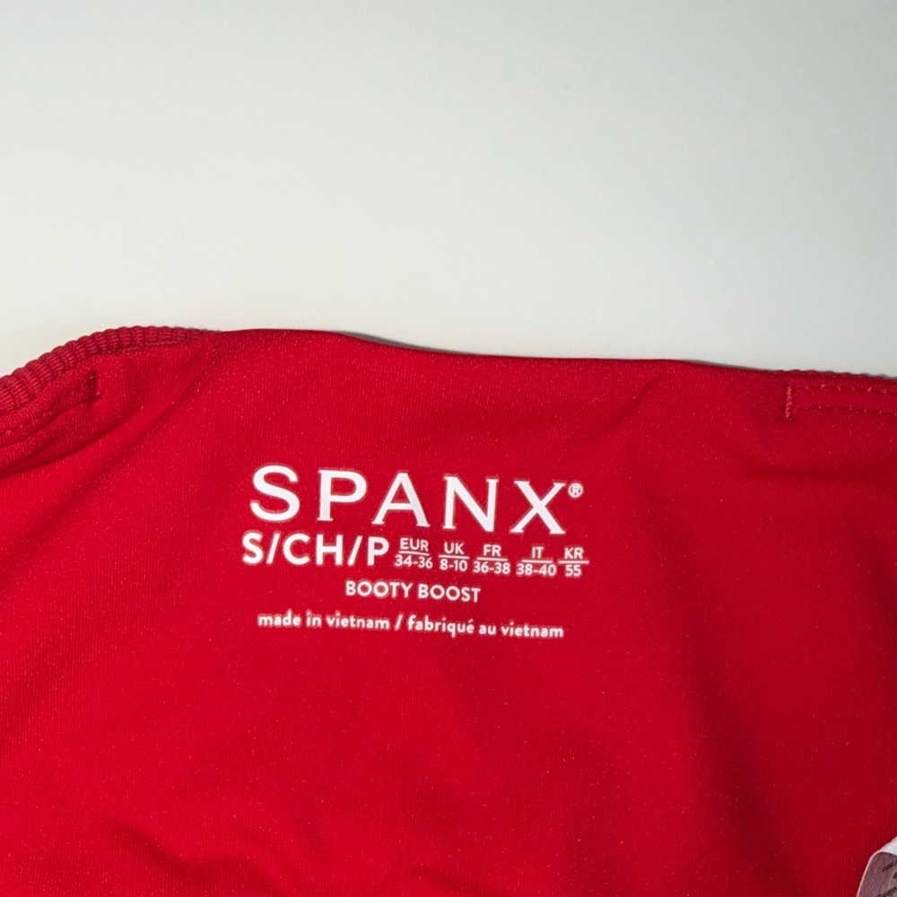 NWOT SPANX Booty Boost Active 7/8 Contour Ribbed Red Legging Small - Picture 2 of 8